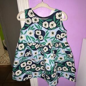 Marimekko Kids Dress in Blue and Green Floral